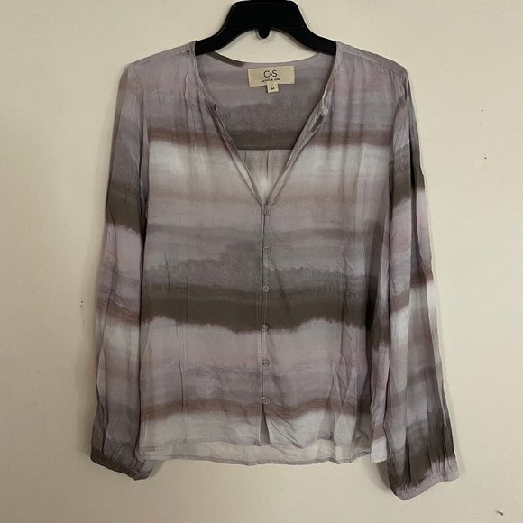 NEW Cloth & Stone Tie Dye  Ombre Blouse M - Picture 1 of 8